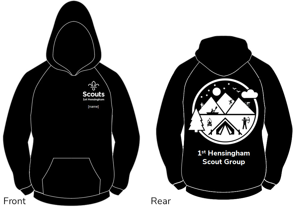Image showing front and rear views of the Hensingham hoody